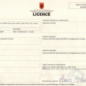 License operator turistik