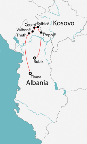 trekking in albania map e1517143534304