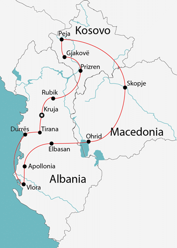 albania kosovo macedonia map